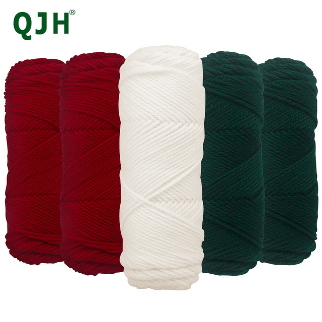 QJH 5Pcs 3-Ply Red, Green and White Christmas Yarn - 500g/17.6oz Used for  Knitting Machine or Manual Knitting, Hats, Scarves Etc - AliExpress